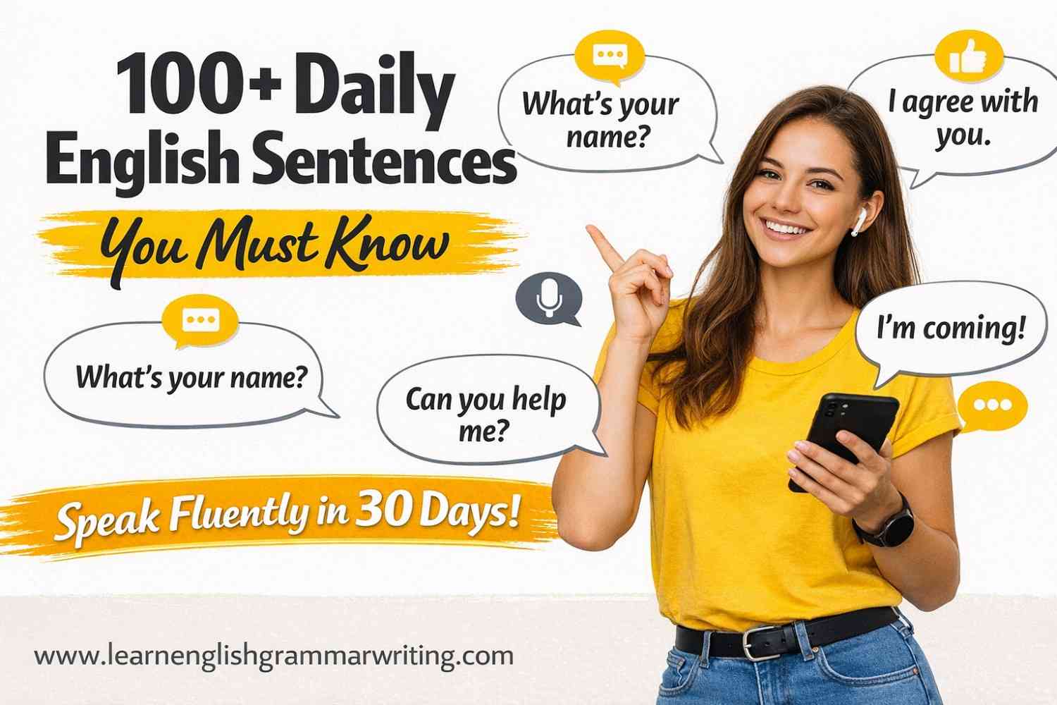 100+ Daily Use English Sentences for Speaking (Beginner Friendly Guide ...